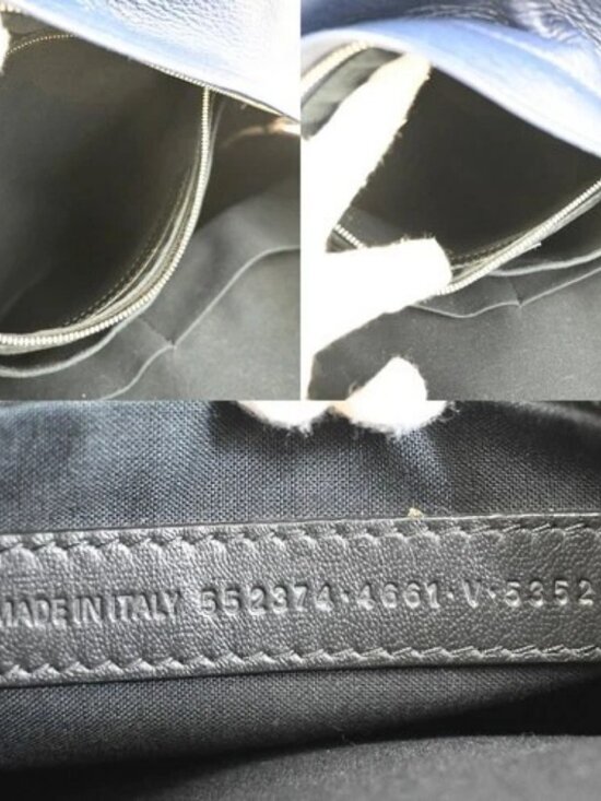 BALENCIAGA Logo Everyday Backpack Adjustable Strap Leather Blue Italy 12ZA253 main image 13